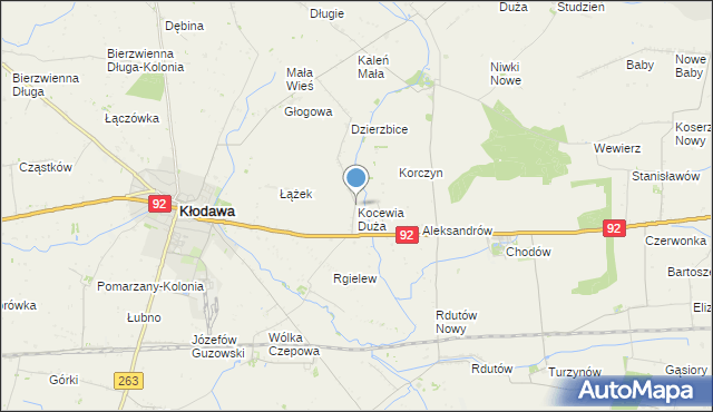 mapa Kocewia Duża, Kocewia Duża na mapie Targeo